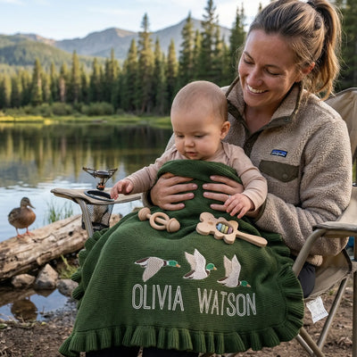 Personalized Mallard Duck Baby Blankets