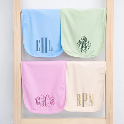 Personalized Monogram Baby Burp Cloths - SwaddleAn