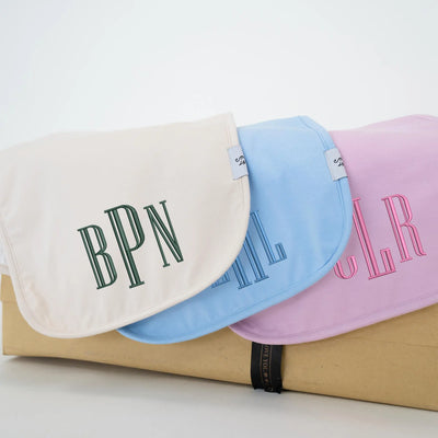 Personalized Monogram Baby Burp Cloths - SwaddleAn