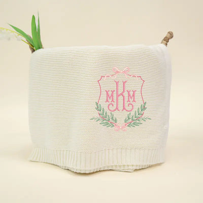 Personalized Monogram Name Crest Baby Blanket - SwaddleAn