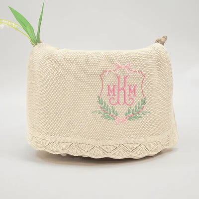 Personalized Monogram Name Crest Baby Blanket - SwaddleAn