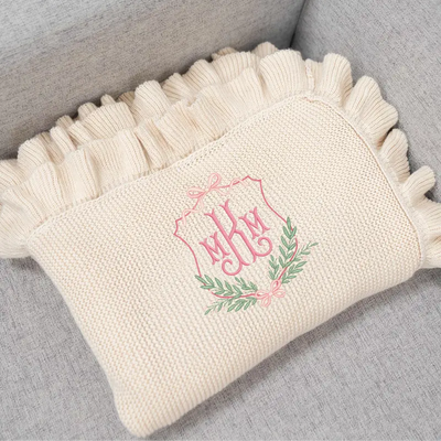 Personalized Monogram Name Crest Baby Blanket - SwaddleAn
