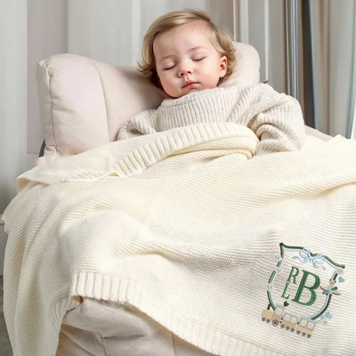 Personalized Monogram Train Toys Baby Blanket - SwaddleAn