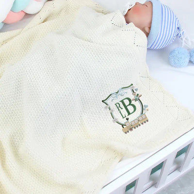 Personalized Monogram Train Toys Baby Blanket - SwaddleAn