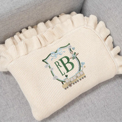 Personalized Monogram Train Toys Baby Blanket - SwaddleAn