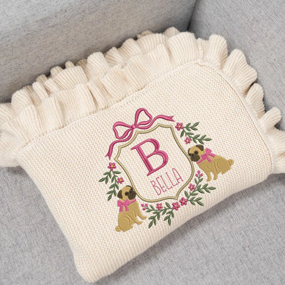 Personalized Pug Dog Baby Blanket - SwaddleAn