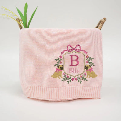 Personalized Pug Dog Baby Blanket - SwaddleAn