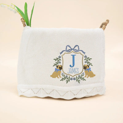 Personalized Pug Dog Baby Blanket - SwaddleAn