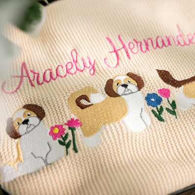 Personalized Shih Tzu Baby Blanket 2