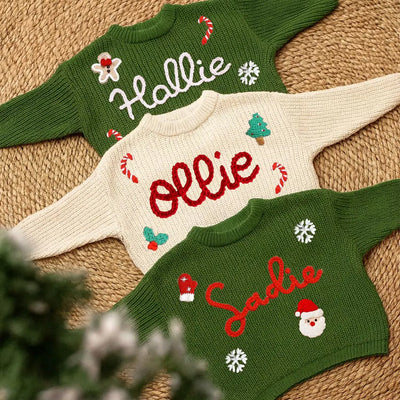 Personalized Christmas Name Baby Sweater - SwaddleAn