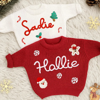 Personalized Christmas Name Baby Sweater - SwaddleAn
