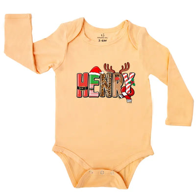 Personalized Xmas Name Baby Onesie - SwaddleAn