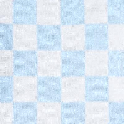 Blue Checker Knit Long Sleeve Crewneck Sweater