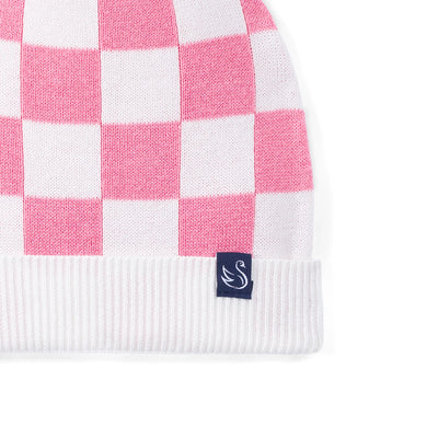 Pink Checker Baby Knit Beanie