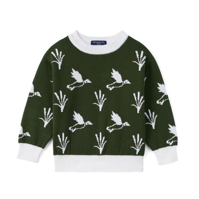 Mallard Duck Knit Long Sleeve Crewneck Sweater