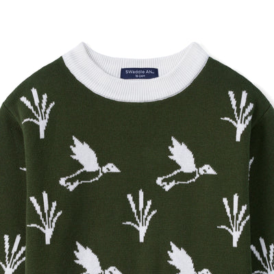 Mallard Duck Knit Long Sleeve Crewneck Sweater
