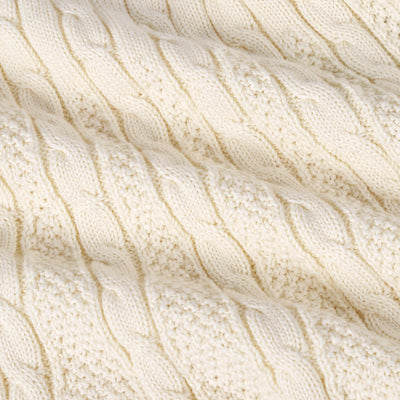Cable Knit Polo Dress in Cream
