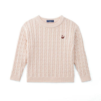 Classic Cable Knit Baby Sweater in Beige