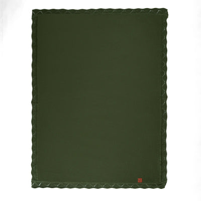 Heirloom Lace Knit Baby Blanket in Forest Green