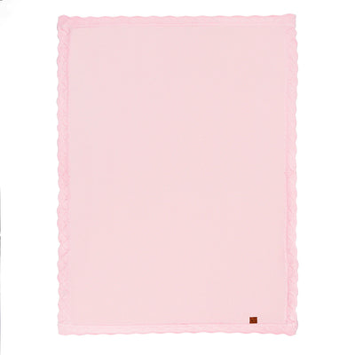 Heirloom Lace Knit Baby Blanket in Pink