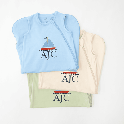 Personalized Sailboat Sleep Sack for a Grand Adventure SwaddleAn
