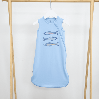 Embroidered Sardines Sleep Sack for a Dash of Playful Charm SwaddleAn