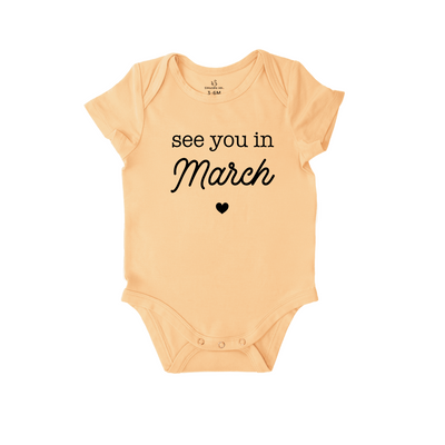 'See You in March' Bodysuit | Announce Your Little Lucky Charm SwaddleAn