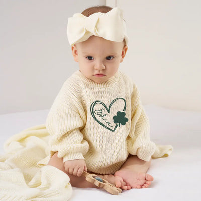 Shamrock St Patrick's Day Custom Name Romper