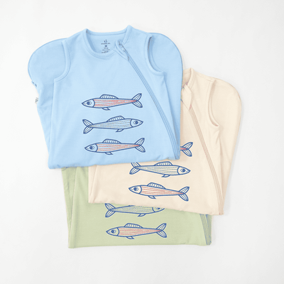 Embroidered Sardines Sleep Sack for a Dash of Playful Charm SwaddleAn