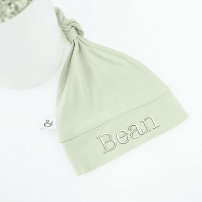 Baby Knotted Cap - Personalized Embroidery Name SwaddleAn