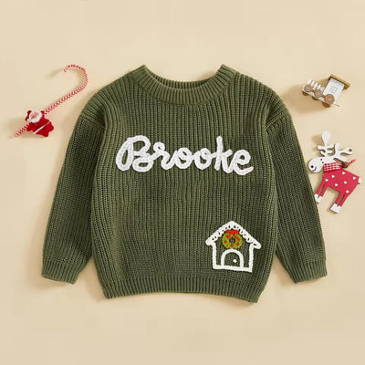 Sweet Home Christmas Hand-Embroidered Sweater - SwaddleAn