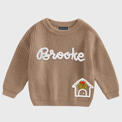 Sweet Home Christmas Hand-Embroidered Sweater - SwaddleAn