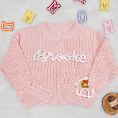 Sweet Home Christmas Hand-Embroidered Sweater - SwaddleAn