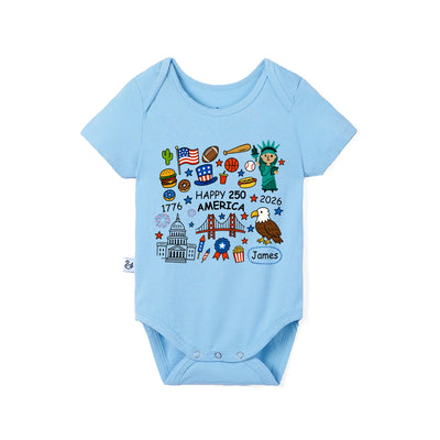USA 250th Anniversary Custom Baby Name Onesie
