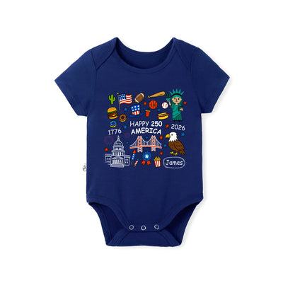 USA 250th Anniversary Custom Baby Name Onesie
