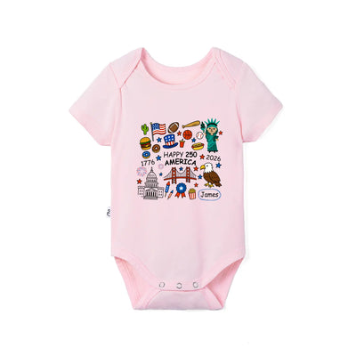 USA 250th Anniversary Custom Baby Name Onesie