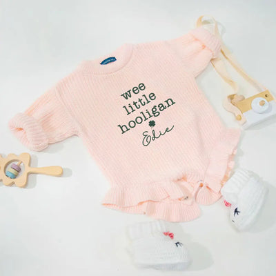 Wee Little Hooligan Embroidered Cotton Knit Romper