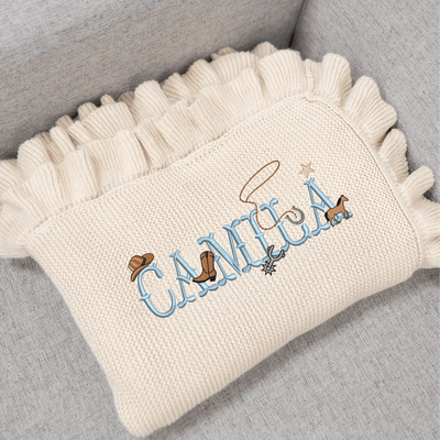 Western Cowboy Country Custom Name Baby Blanket - SwaddleAn