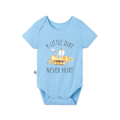 'A Little Dirt Never Hurt' Funny Bamboo Baby Onesie