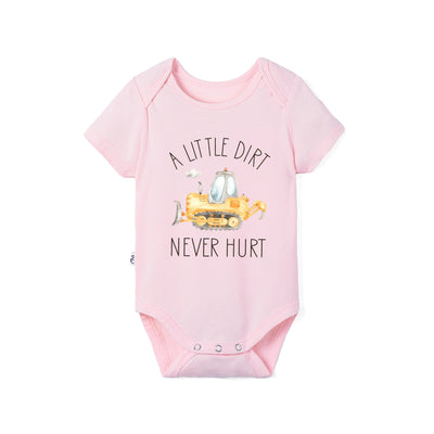 'A Little Dirt Never Hurt' Funny Bamboo Baby Onesie