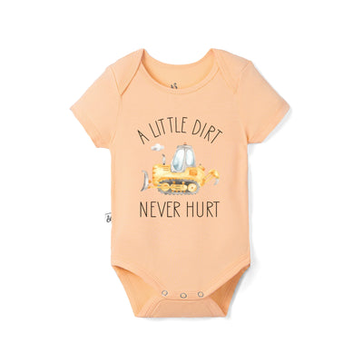 'A Little Dirt Never Hurt' Funny Bamboo Baby Onesie