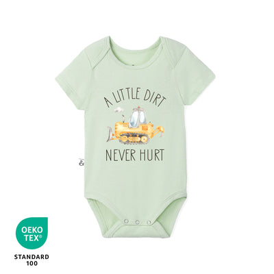 'A Little Dirt Never Hurt' Funny Bamboo Baby Onesie