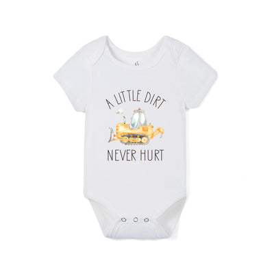 'A Little Dirt Never Hurt' Funny Bamboo Baby Onesie