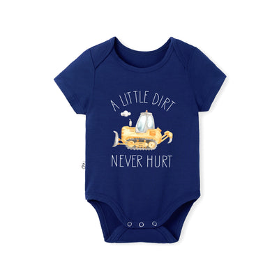 'A Little Dirt Never Hurt' Funny Bamboo Baby Onesie