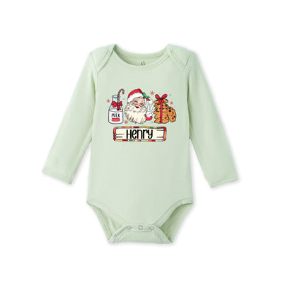 Custom Christmas Santa Claus Bamboo Baby Bodysuit