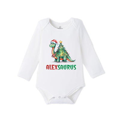 Custom Dinosaurus Name Bamboo Baby Bodysuit
