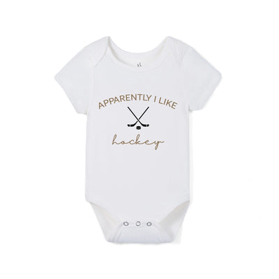 Apparently I Like Hockey Baby Bamboo Onesie
