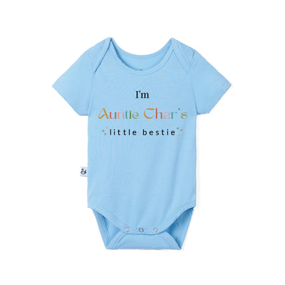 Custom I'm Auntie Little Bestie Bamboo Baby Bodysuit