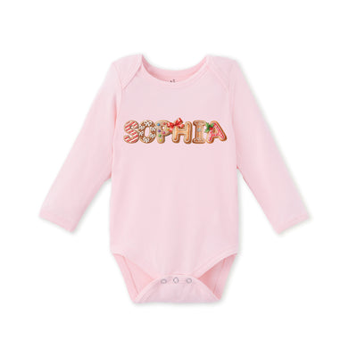 Custom Christmas Gingerbread Doodle Bamboo Baby Bodysuit