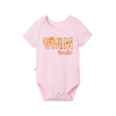 Custom Autumn Doodle Name Bamboo Bodysuit